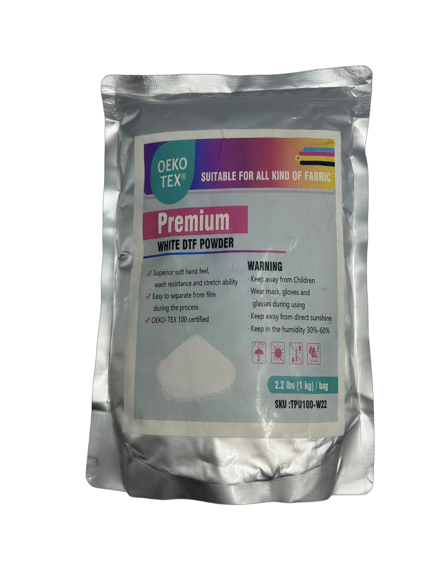 Medium DTF White TPU Hot Melt Adhesive Powder – 44lbs for High-Quality Transfers
