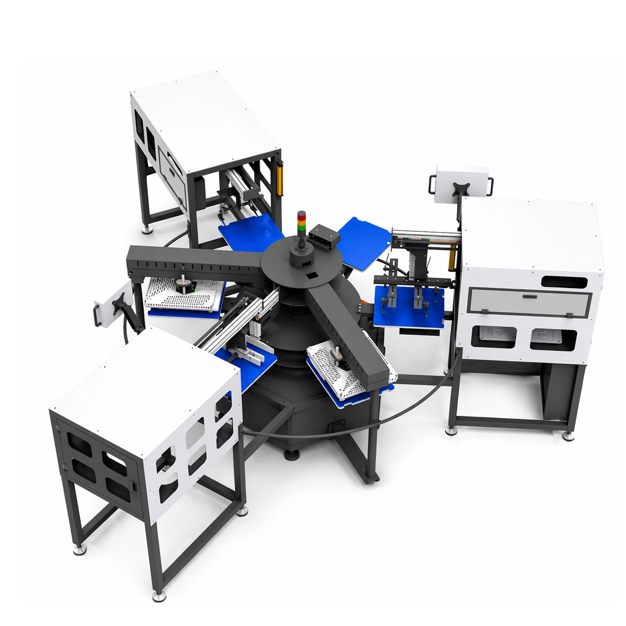 SHL LA SUPPLY 6 Station Carousel Fully Auto Heat Press including Feeder/Peeler/Puller For POD Business
