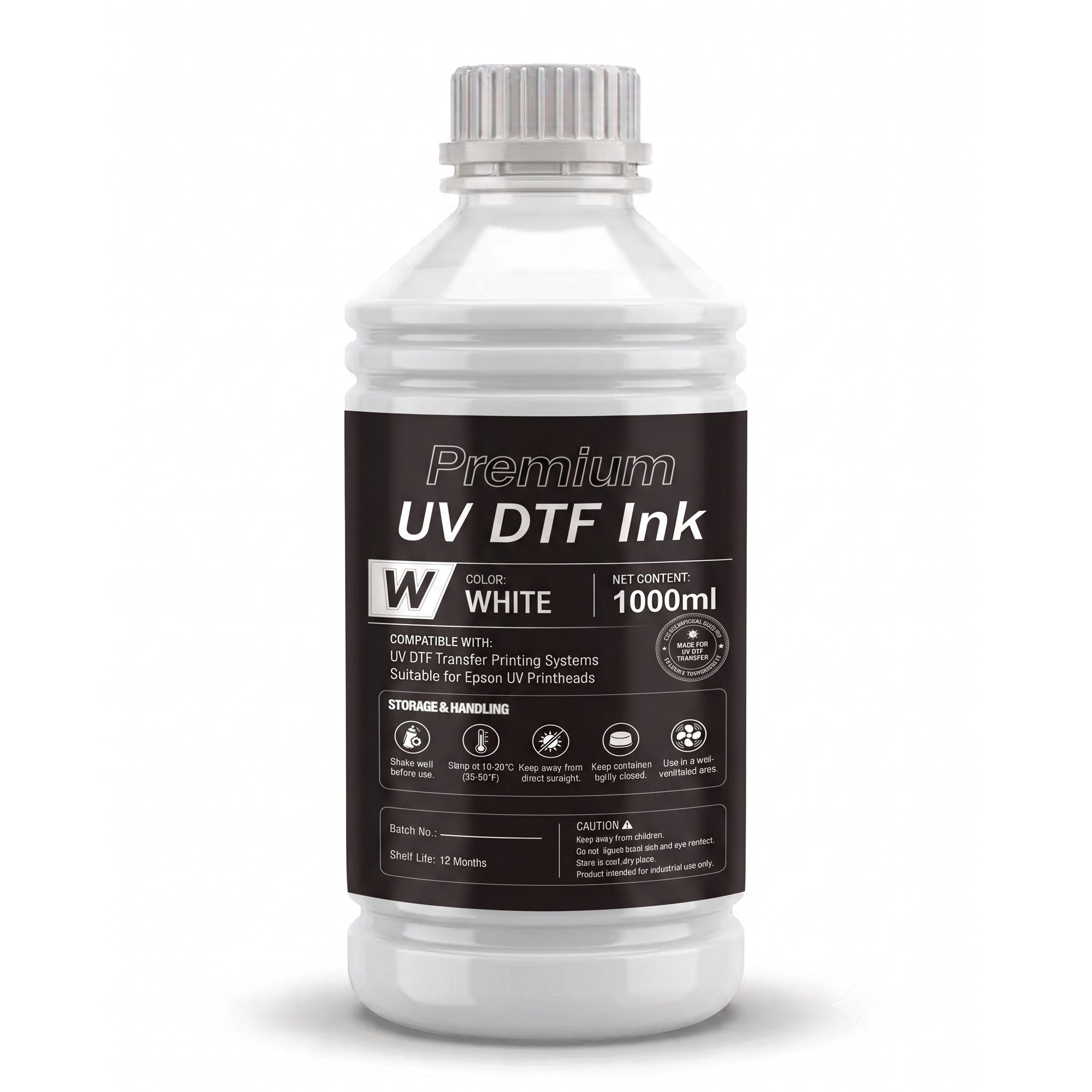 SHL LA SUPPLY Premium UV DTF Ink 1000ml / Bottle for Epson Printhead A+B Film UV DTF Printing White