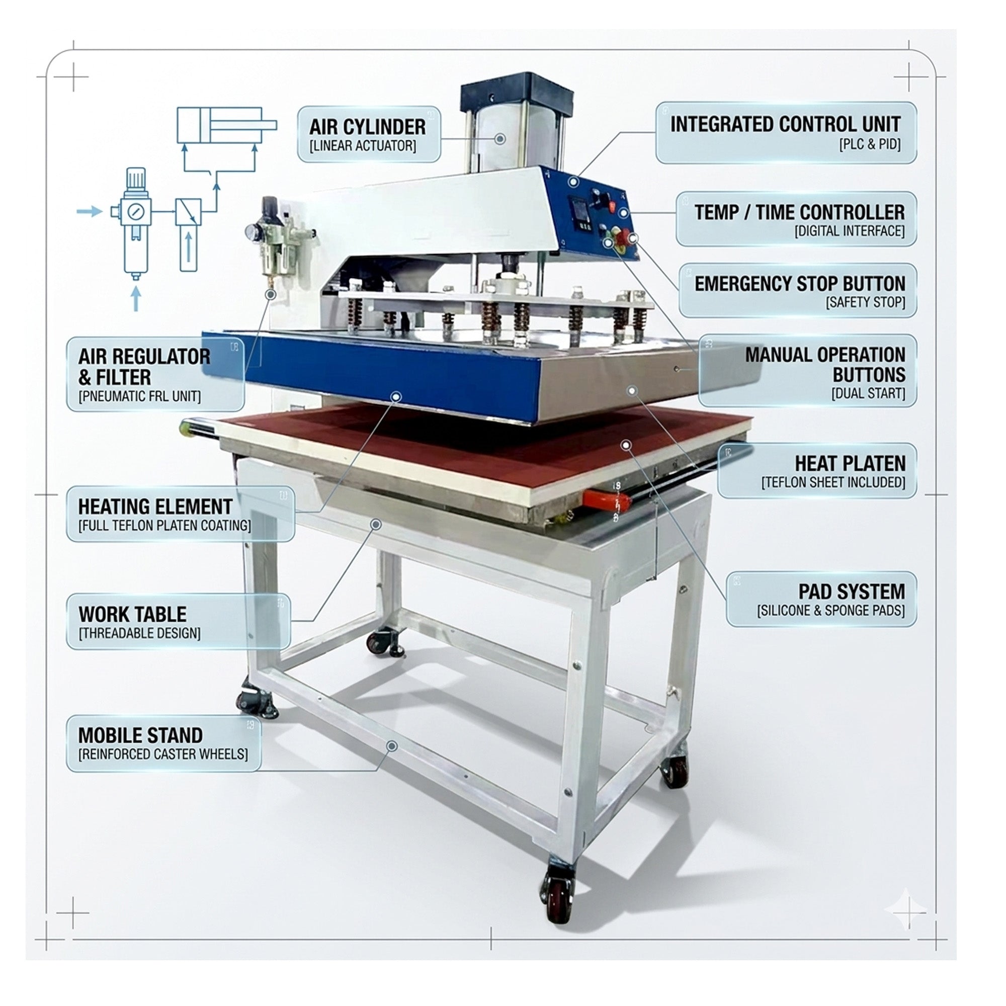 SHL DTF/Screen Material 32"x40" Automatic Pneumatic Drawer Heat Press | Industrial Large-Format Press