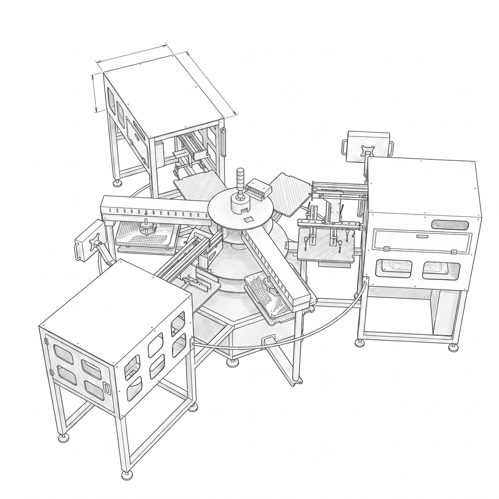 SHL LA SUPPLY 6 Station Carousel Fully Auto Heat Press including Feeder/Peeler/Puller For POD Business