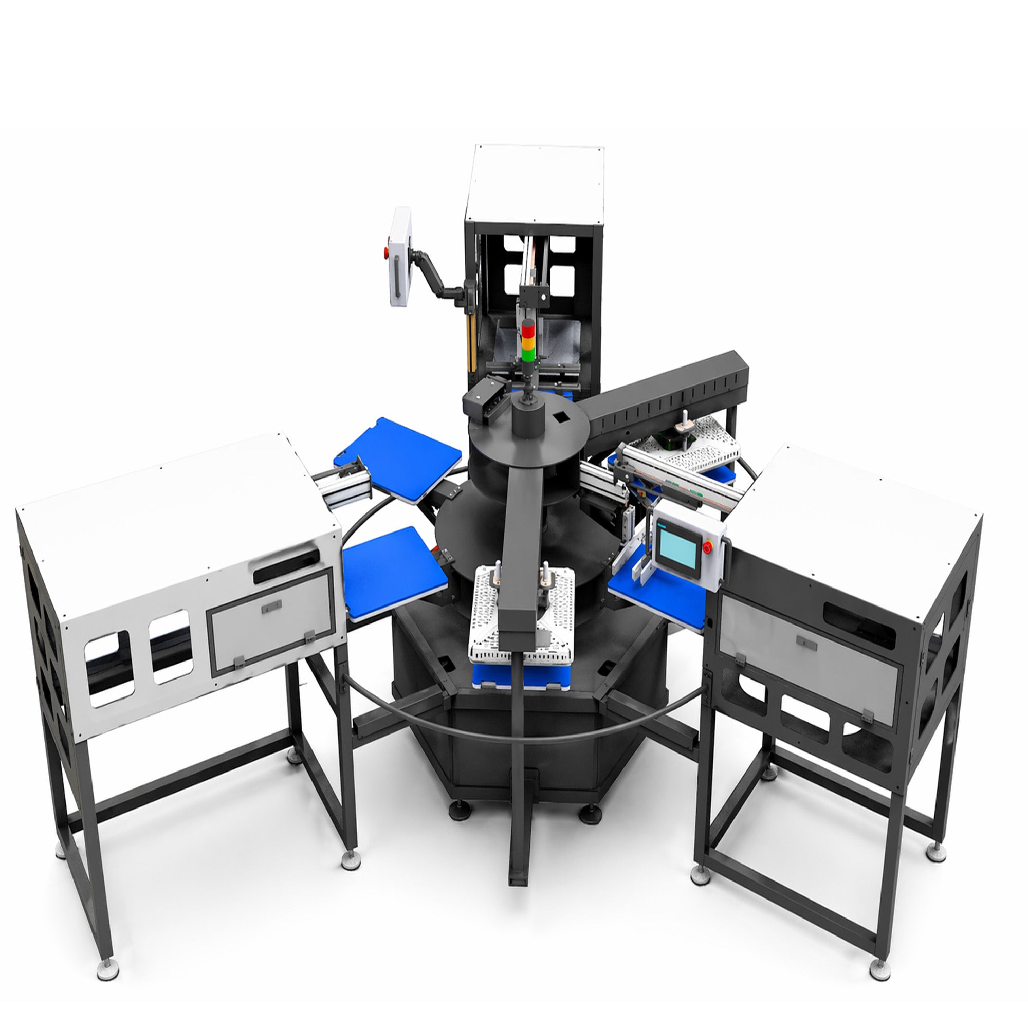 SHL LA SUPPLY 6 Station Carousel Fully Auto Heat Press including Feeder/Peeler/Puller For POD Business