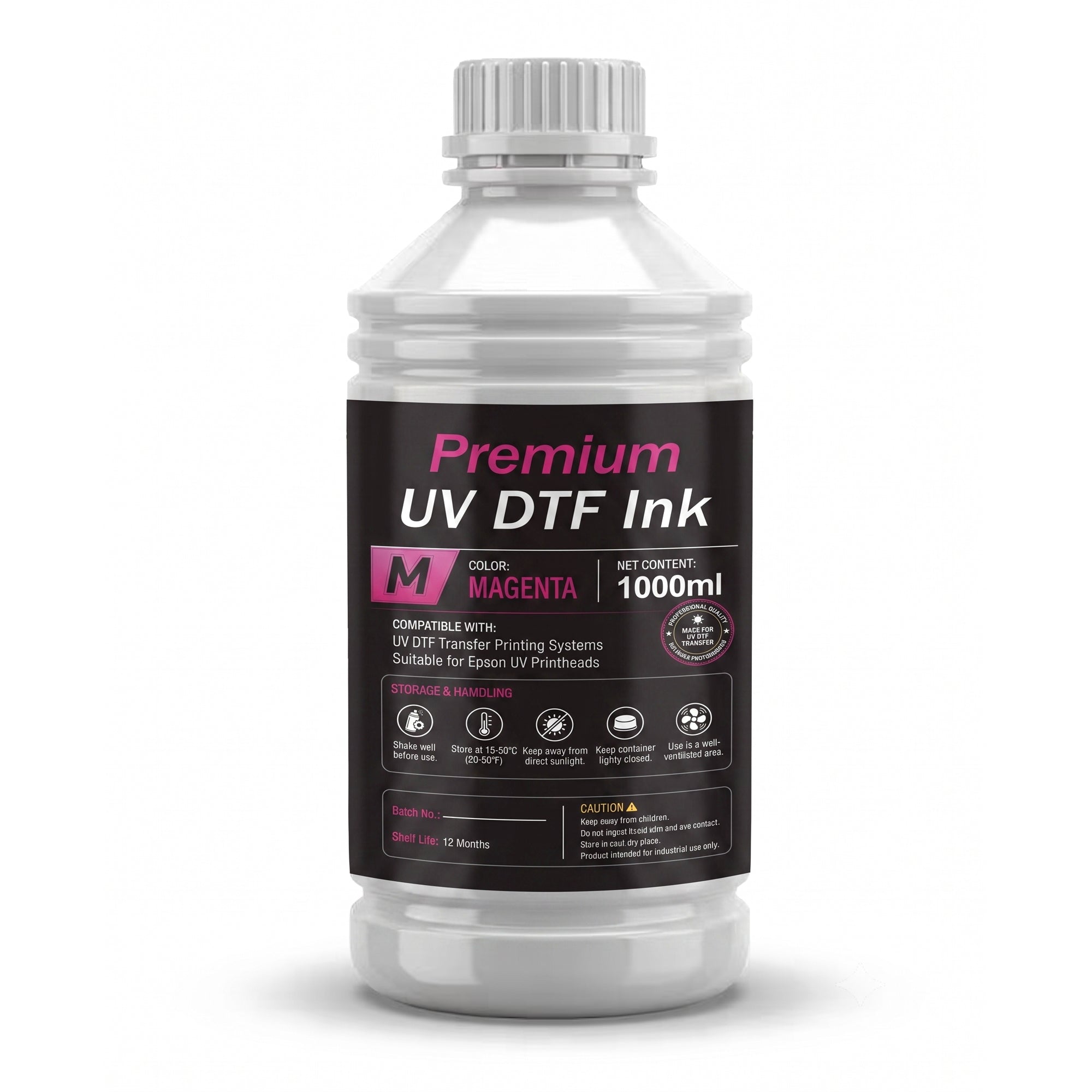 SHL LA SUPPLY Premium UV DTF Ink 1000ml / Bottle for Epson Printhead A+B Film UV DTF Printing Magenta