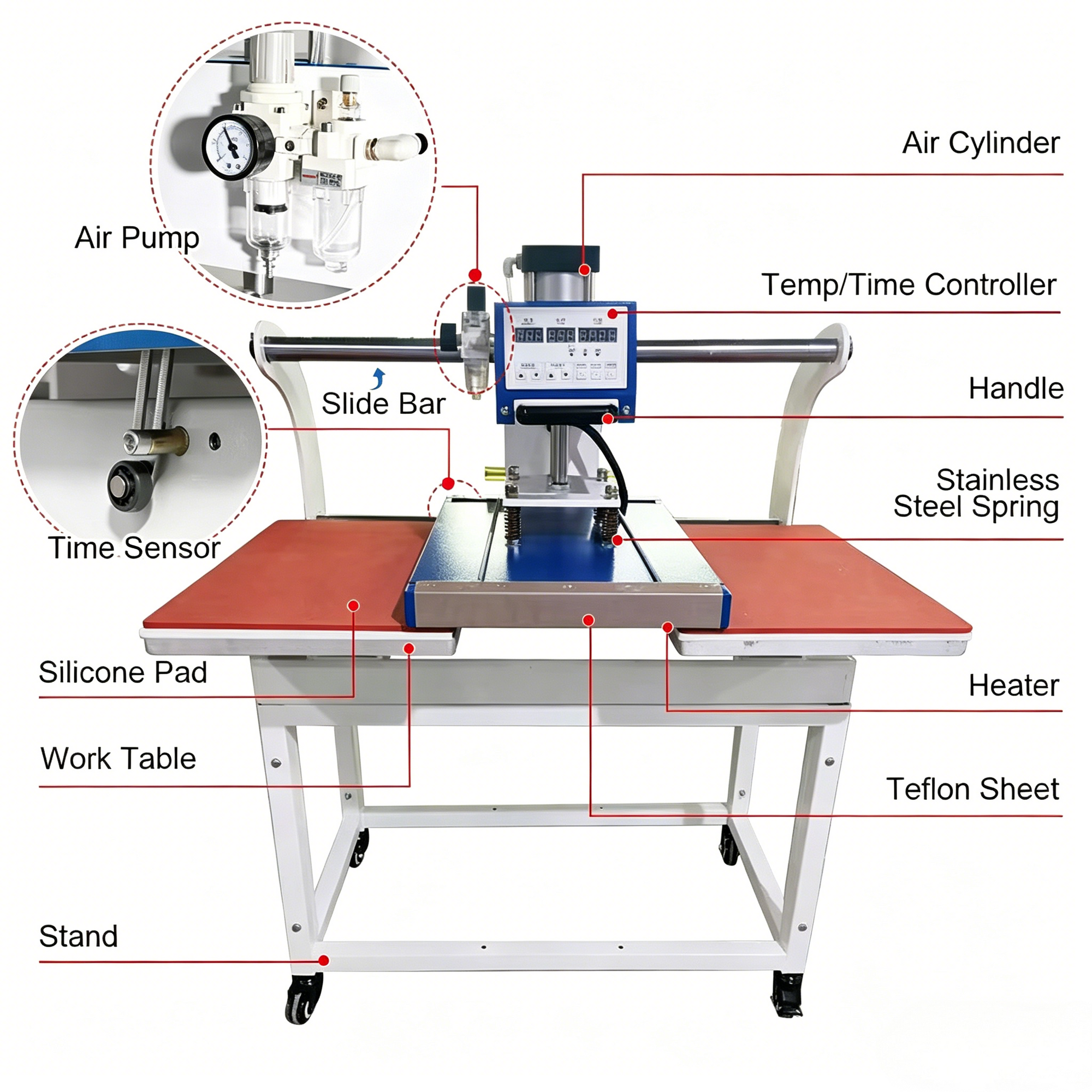 SHL LA SUPPLY Automatic Sliding Dual Platen Heat Press Machine 16x24 | SHL LA SUPPLY