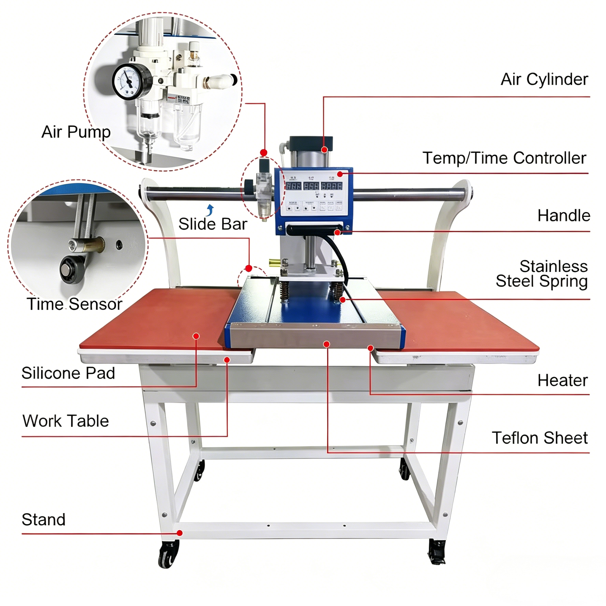 SHL LA SUPPLY Automatic Sliding Dual Platen Heat Press Machine 16x24 | SHL LA SUPPLY