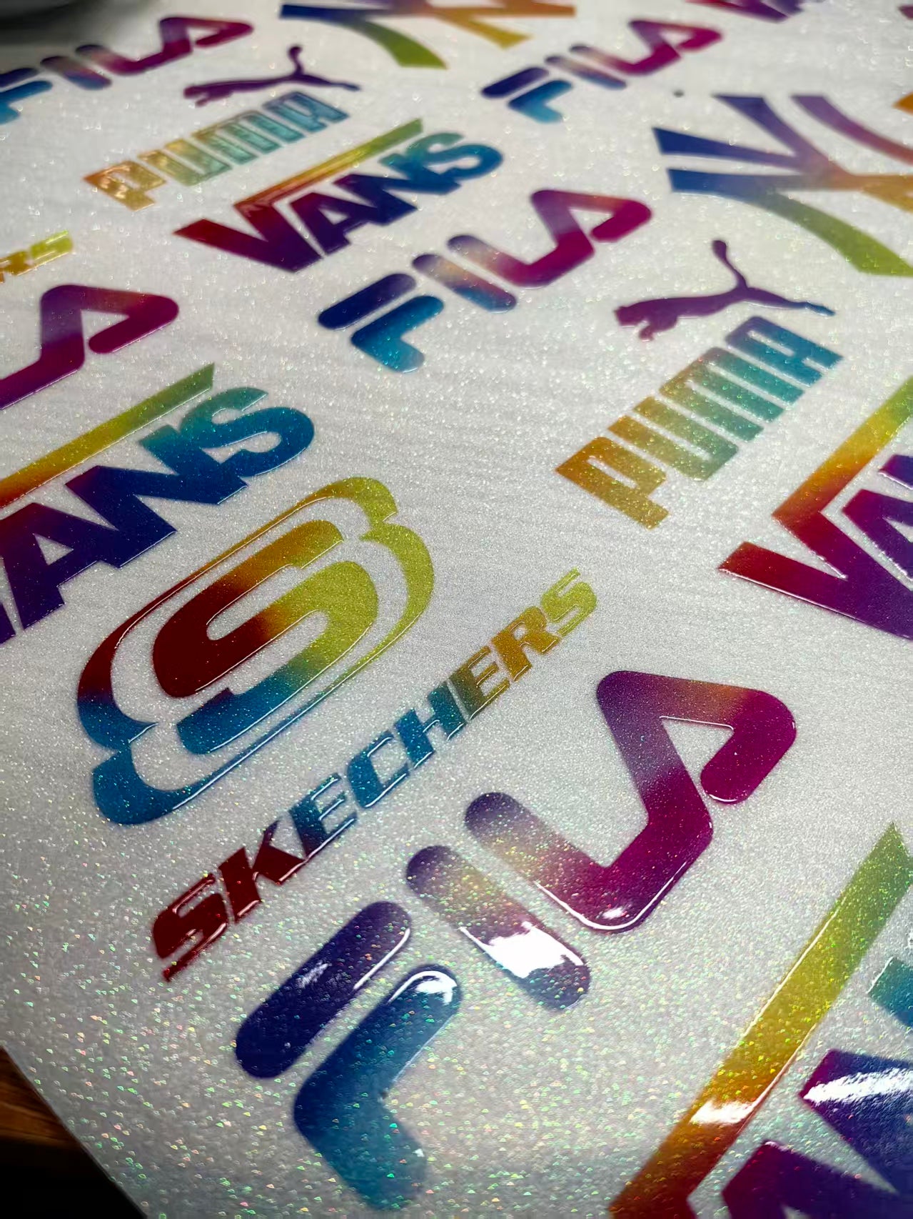 SHL DTF/Screen Material 3D TPU Heat Transfer Film Printable Raised Embossed Vinyl for Custom Patches & Apparel 13" x 19" ( 30 sheets) Glitter Silver