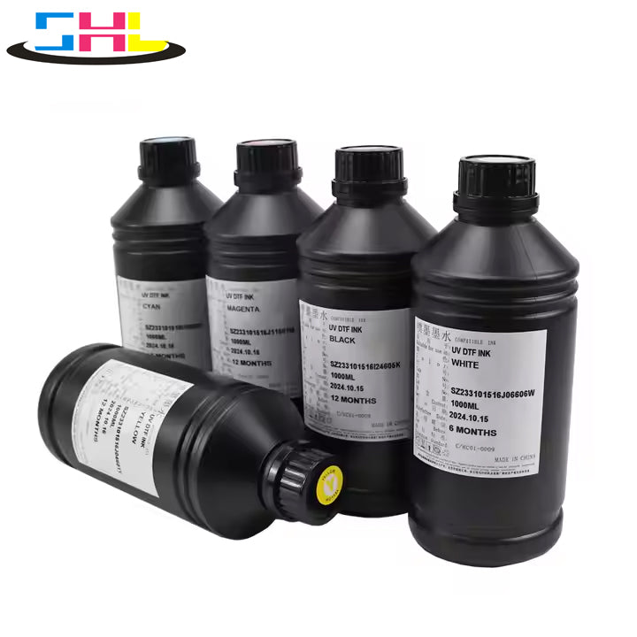 SHL DTF/Screen Material High Quality UV Soft Ink CMYKW Color For I3200-U1 1L For Immitation Emboidery Printing