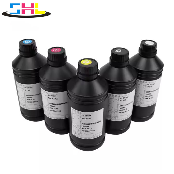 SHL DTF/Screen Material High Quality UV Soft Ink CMYKW Color For I3200-U1 1L For Immitation Emboidery Printing
