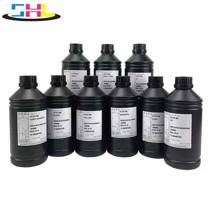 SHL DTF/Screen Material High Quality UV Soft Ink CMYKW Color For I3200-U1 1L For Immitation Emboidery Printing