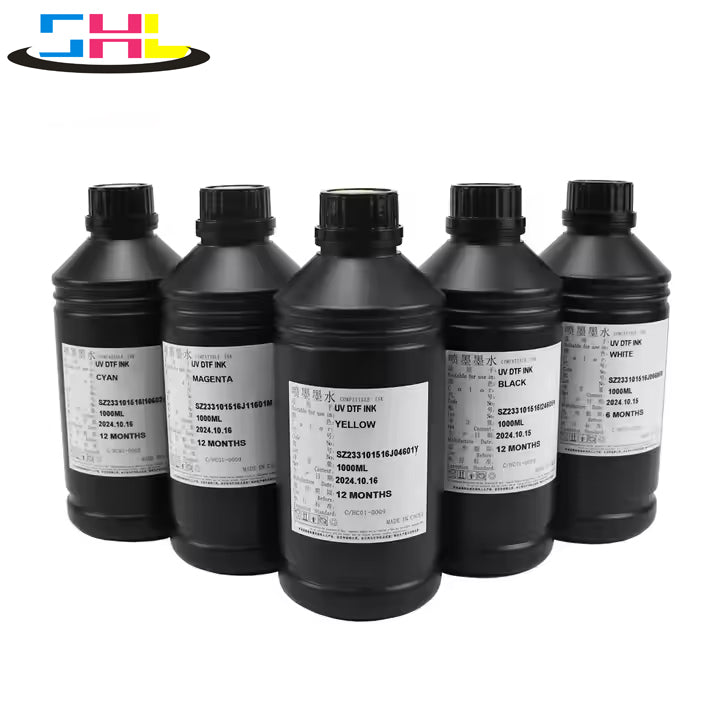 SHL DTF/Screen Material High Quality UV Soft Ink CMYKW Color For I3200-U1 1L For Immitation Emboidery Printing