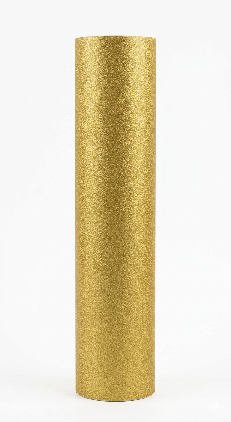 SHL DTF/Screen Material Heat Transfer UV TPU Film 3D TPU Label Film Roll by 50 meters Glitter Gold