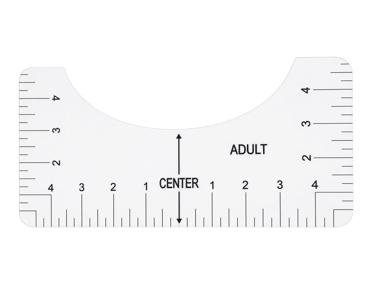 Standard adult size t-shirt alignment ruler guide for precision custom dtf transfer and screen print placement on small to extra-large tees